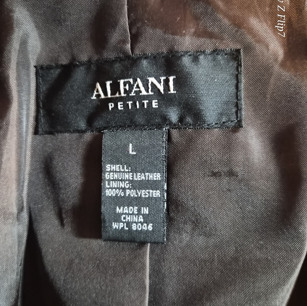 Alfani Petite Large Genuine Leather Snakeskin Jacket - Picture 2 of 7